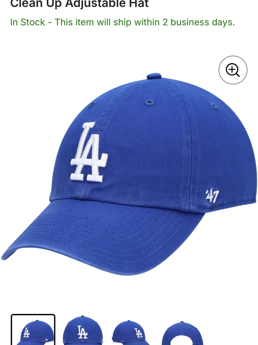 LA Dodgers Blue Cap by 47 - adjustable.